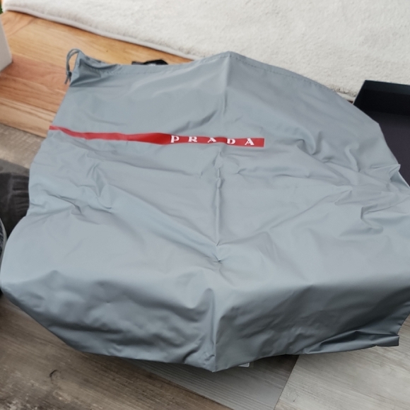 Prada Men's Gray and Black Slip-On Sneakers - Picture 6 of 7